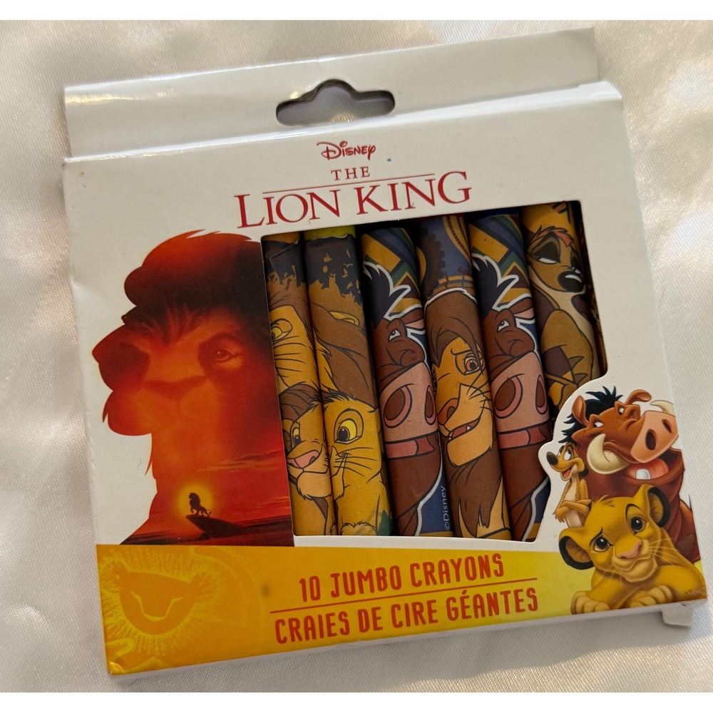 Disney The Lion King 10 Jumbo Crayons Set Simba Pumbaa Timon Peachtree Plaything